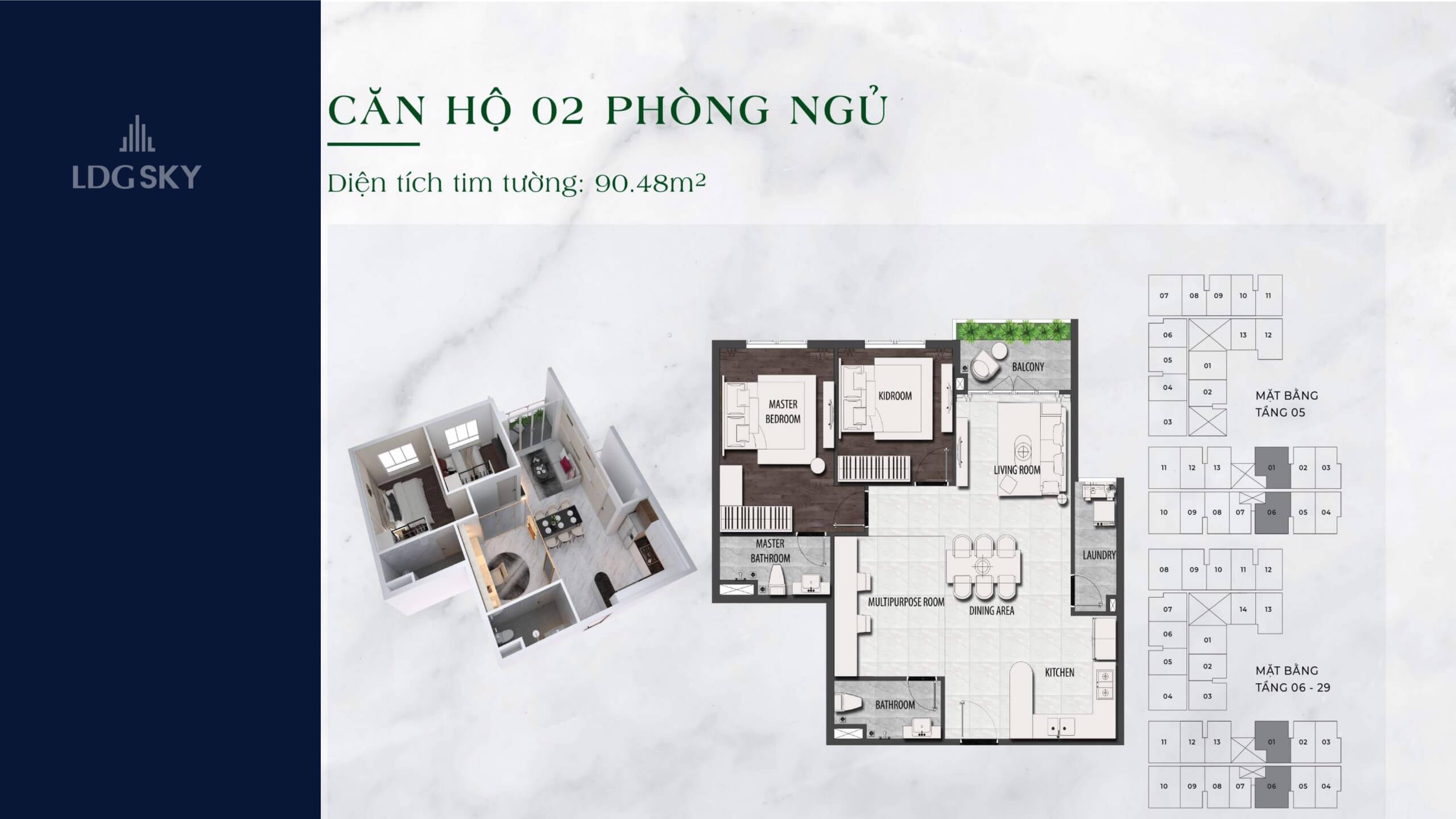 Căn 90m2 tại LDG Sky