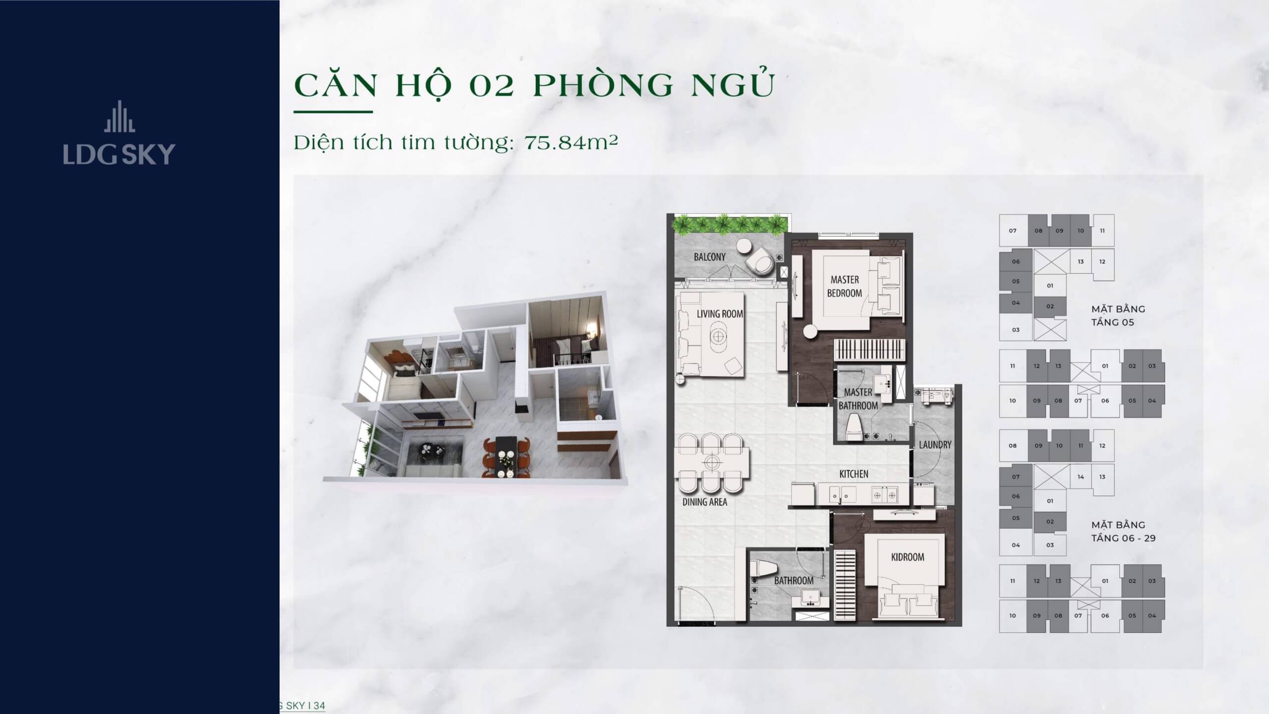 Căn 75m2 tại LDG Sky